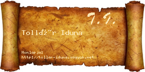 Tollár Iduna névjegykártya